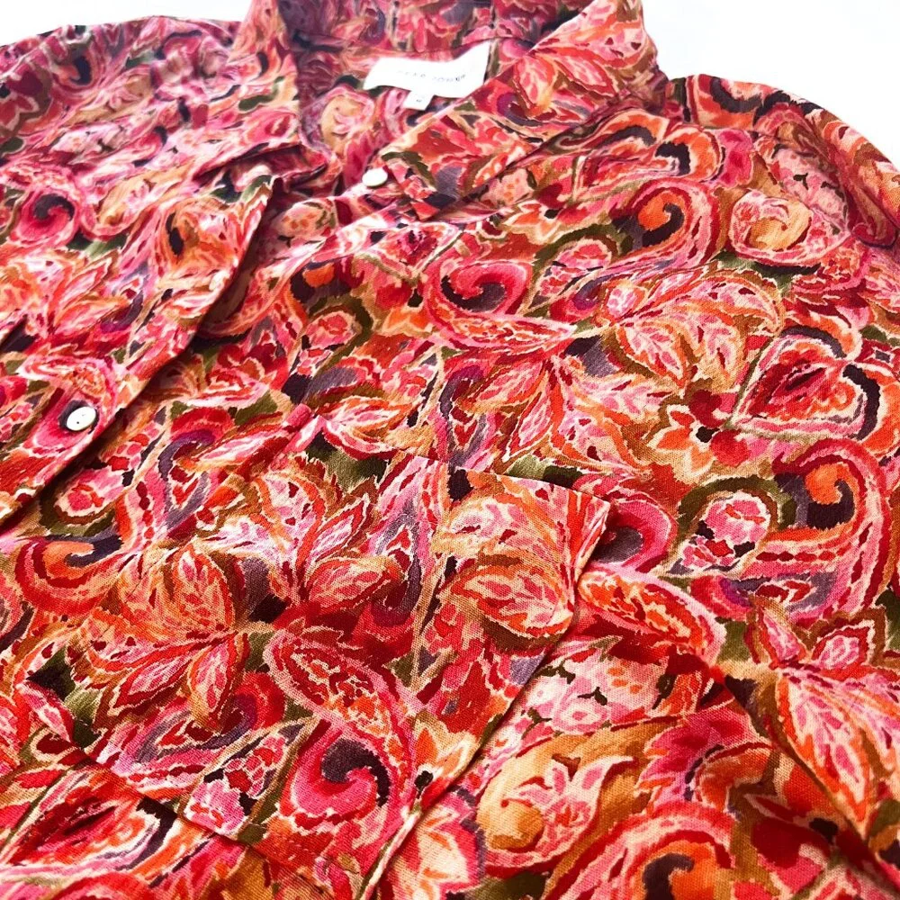 DEAR JOHN DENIM arianna front tie shirt in autumn paisley Medium - Picture 10 of 16